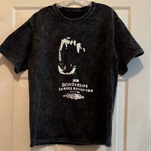 Black Graphic T-Shirt with White Print